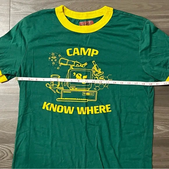 Netflix Stranger Things Ringer Shirt Men's Large in Green and Yellow - Picture 4 of 6